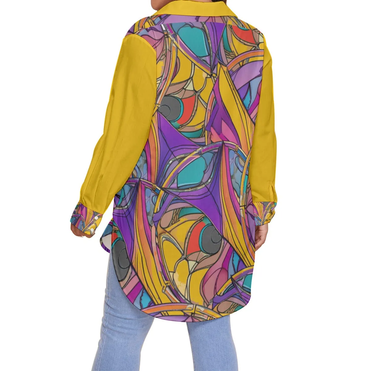 Abstract Urbania Women's Voluptuous ( ) Plus Size Shirt With Long Sleeve