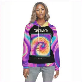 Ascended Tie-Dye Print Womens Hoodie With Raglan Sleeve