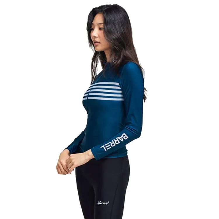 Barrel Womens Ocean ZipUp Rashguard-BLUE