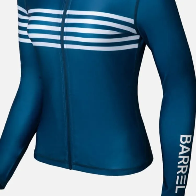 Barrel Womens Ocean ZipUp Rashguard-BLUE