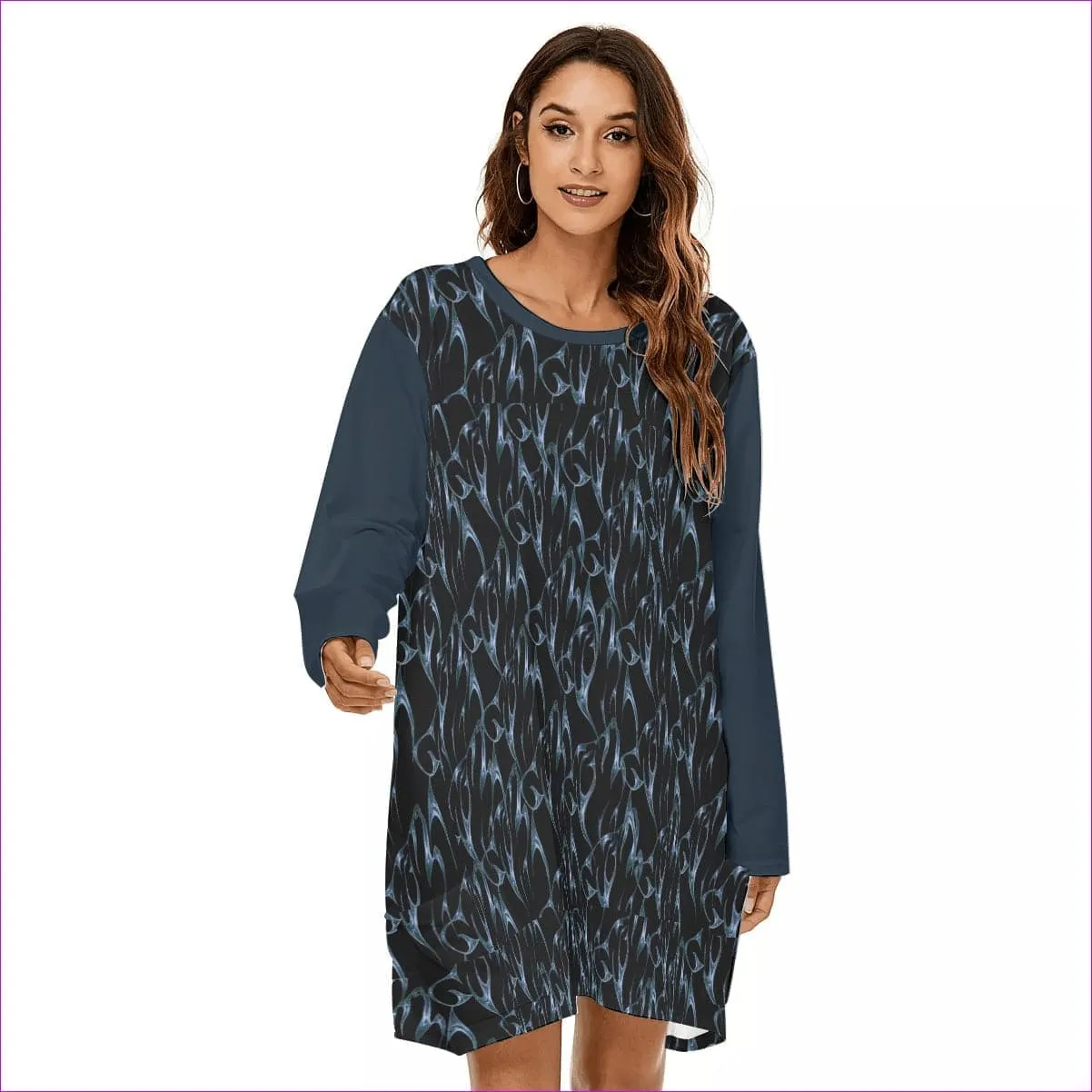 Bay Womens Loose Crew Neck Dress