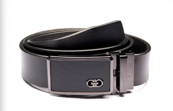 Black Belt with Designed Buckle