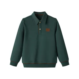 boys polo with trim - green