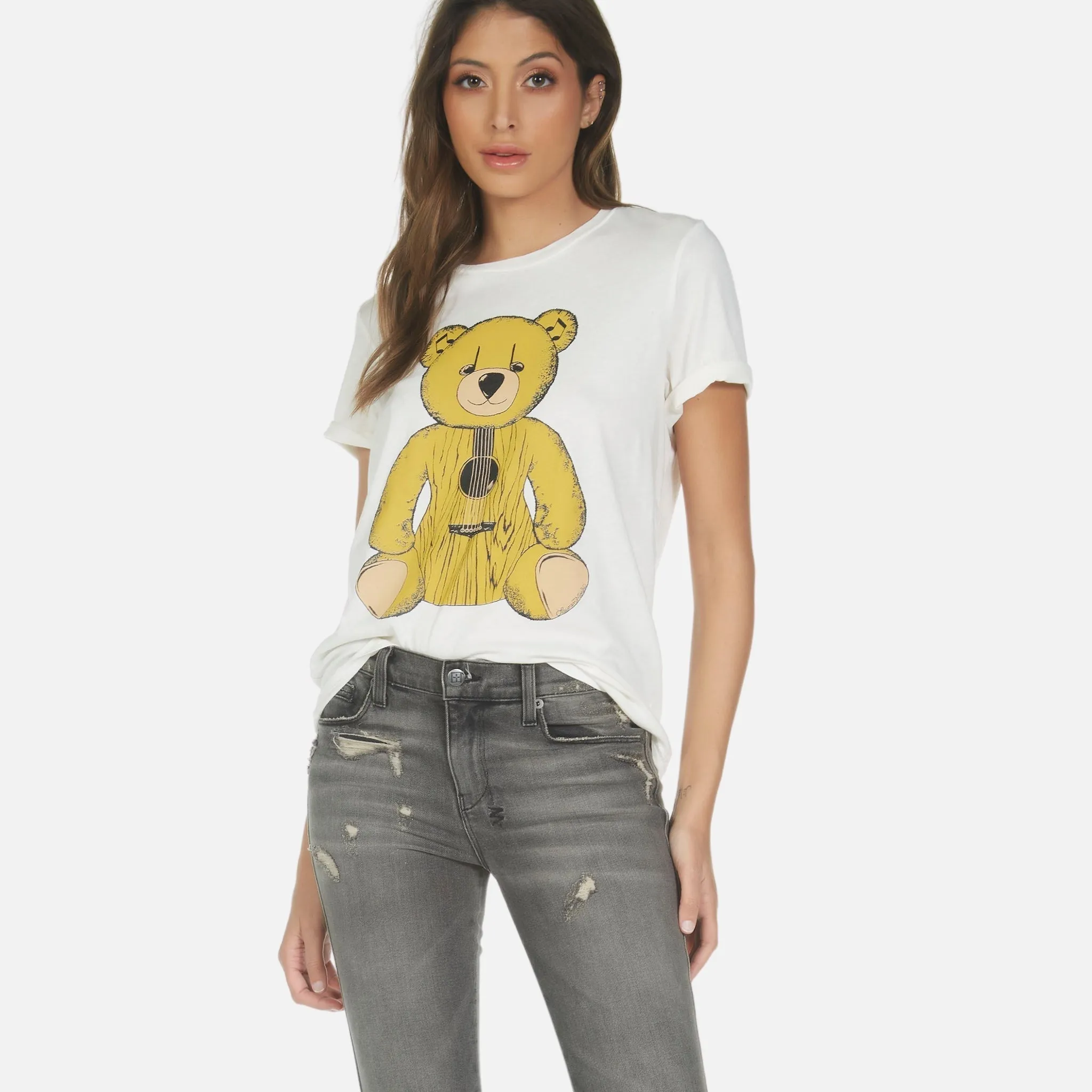 Classic Guitar Bear Tee - Milk.