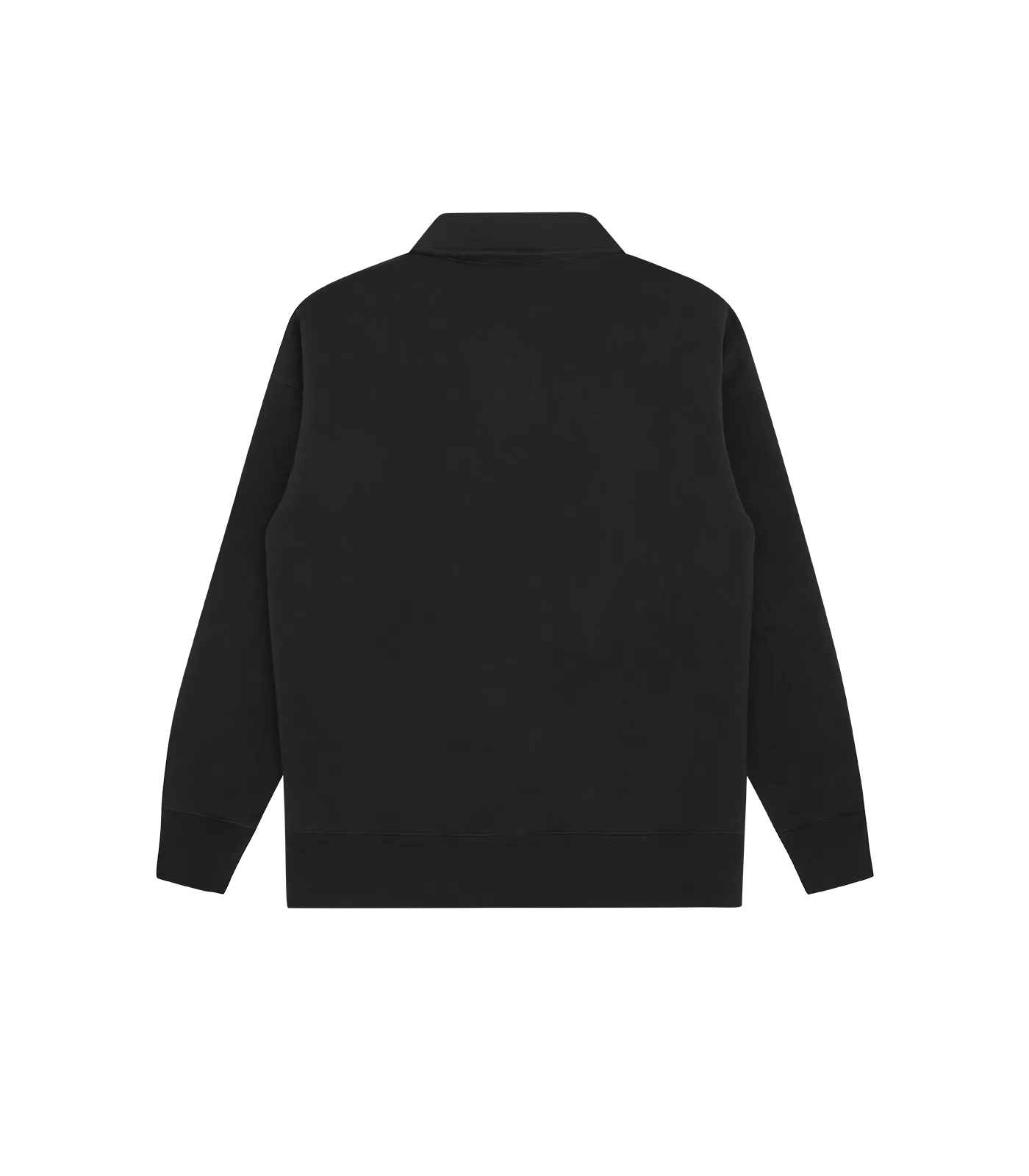 COLLARED HALF ZIP SWEATER - BLACK