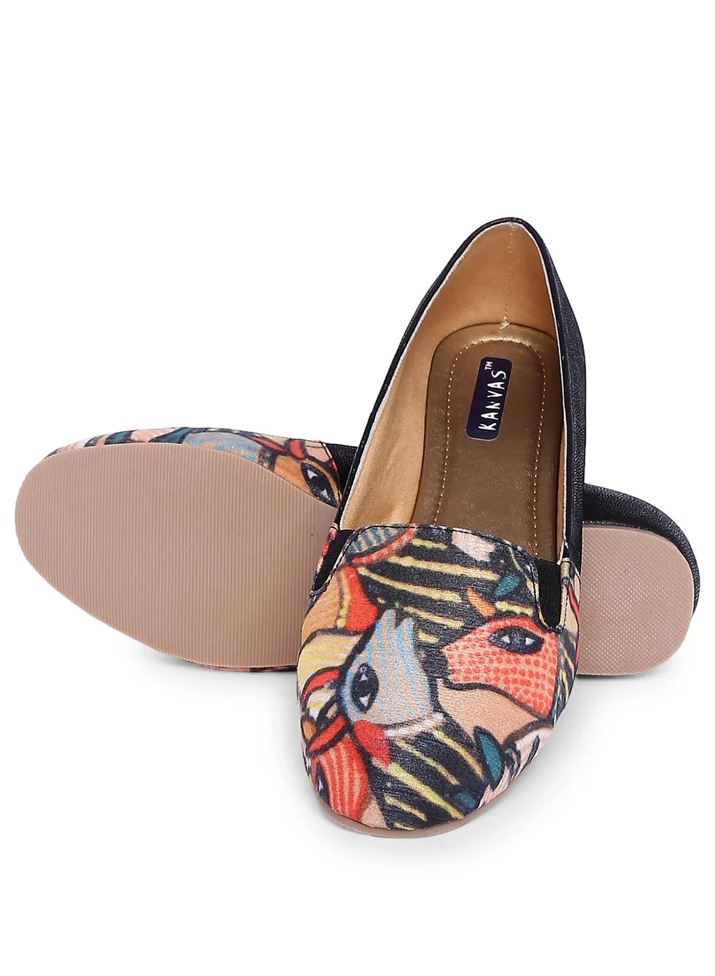 Colourful Madhubani Ox Print Moccasins