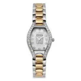 Croton Womens Stainless Steel Two Tone Crystal Bezel Watch