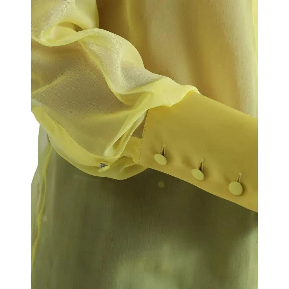 Dolce & Gabbana Yellow Long Sleeve Button Down Blouse Top