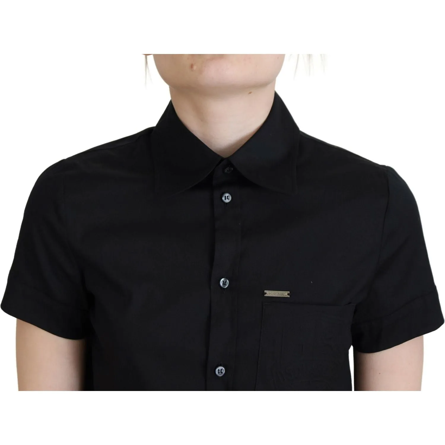 Dsquared² Black Collared Button Down Short Sleeves Polo Top