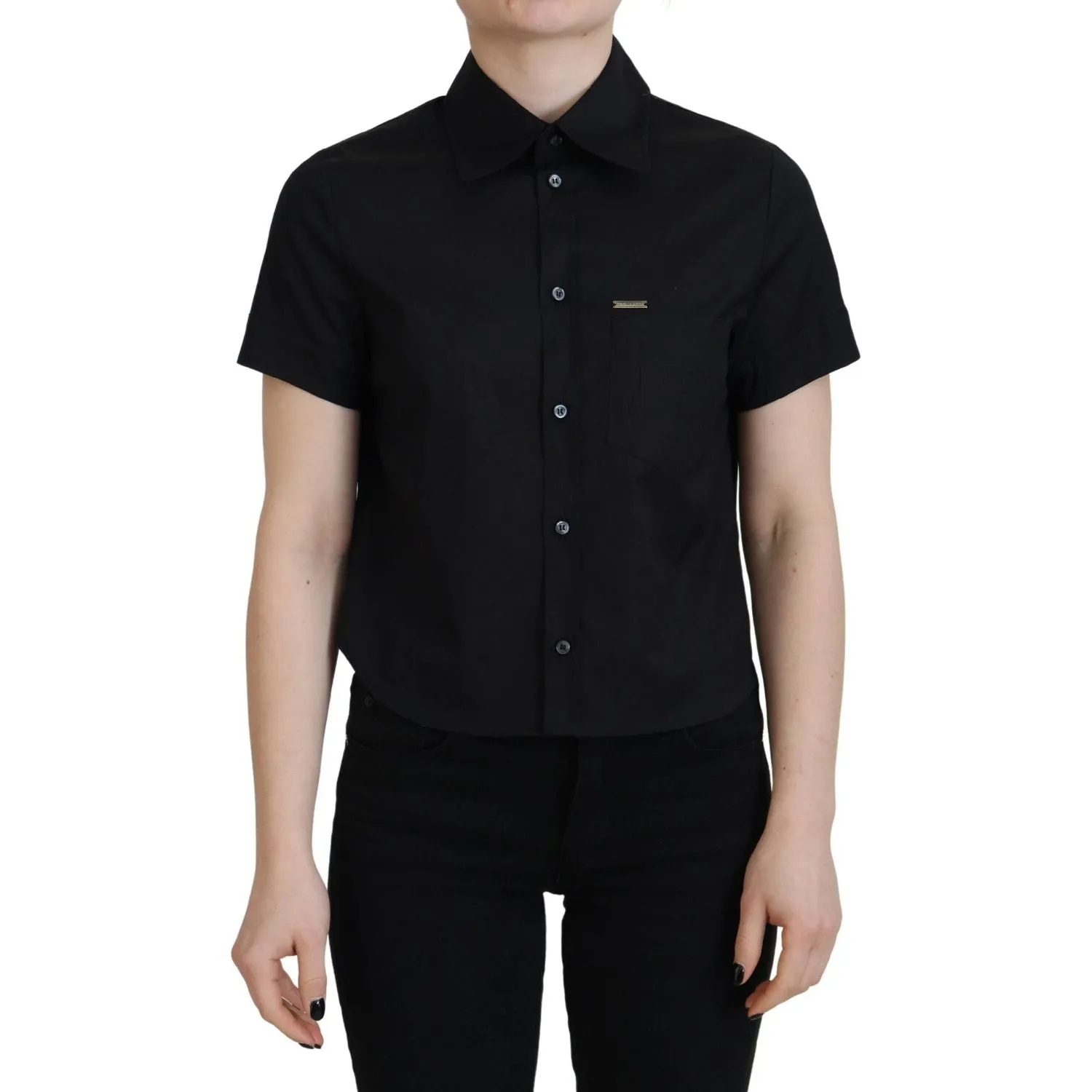 Dsquared² Black Collared Button Down Short Sleeves Polo Top