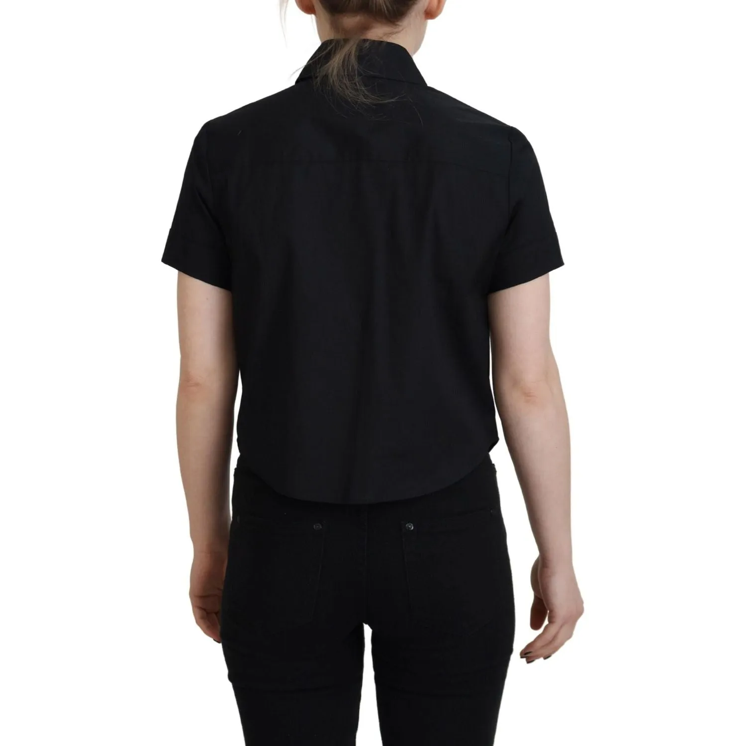 Dsquared² Black Collared Button Down Short Sleeves Polo Top