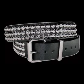 Funk Plus - 3 Row Silver Conical Stud Belt