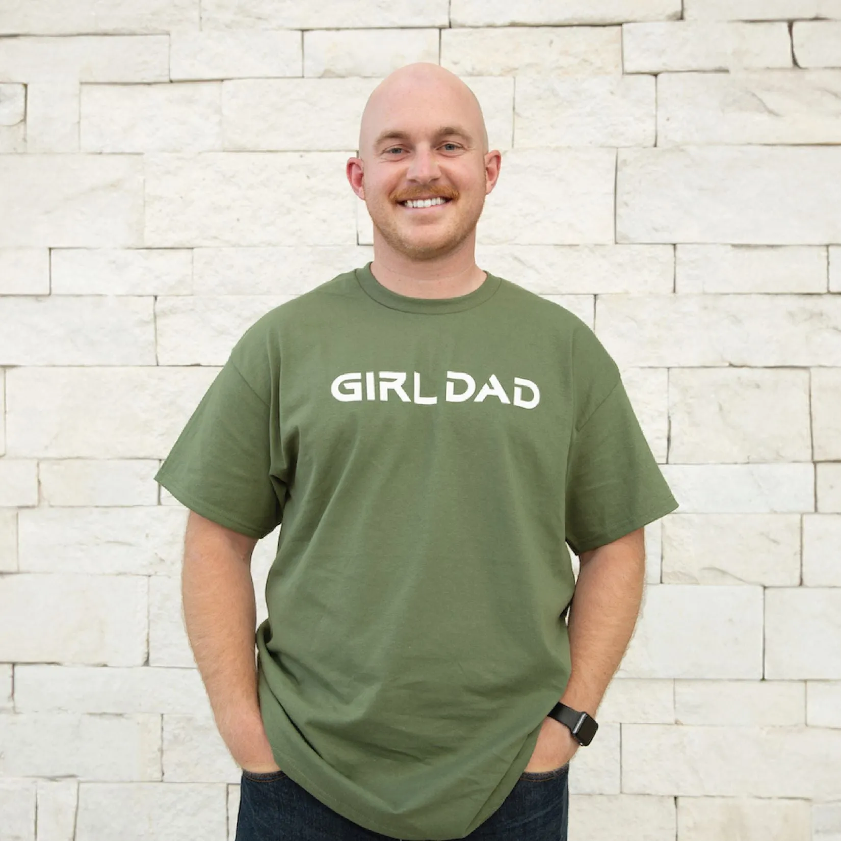 Girl Dad Tee Shirt - Military Green