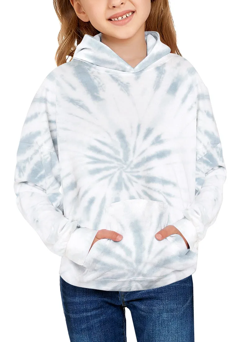 Girls Casual Tie Dye Sweatshirt Crewneck Long Sleeve Pullover Tops