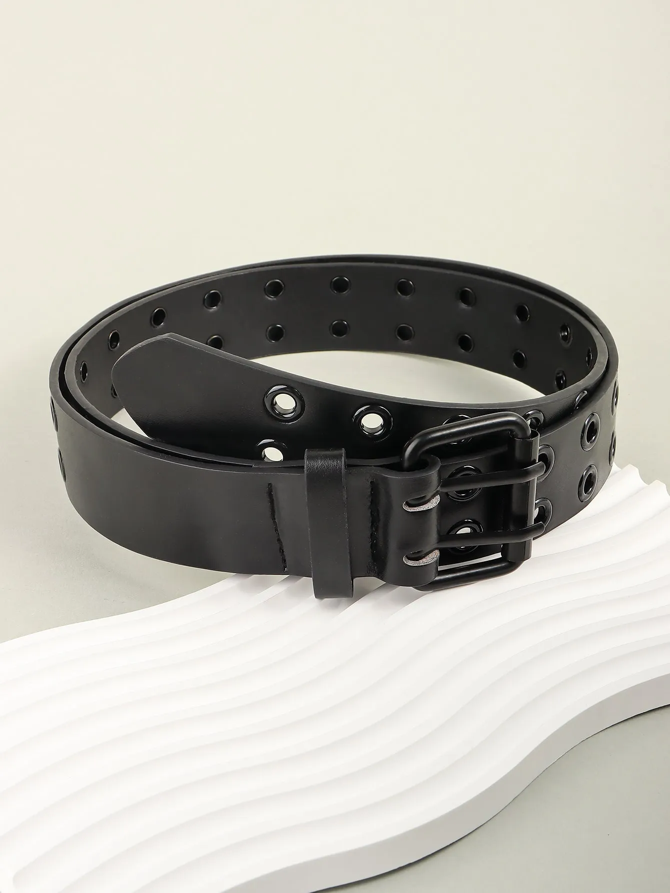 Grommet PU Leather Belt