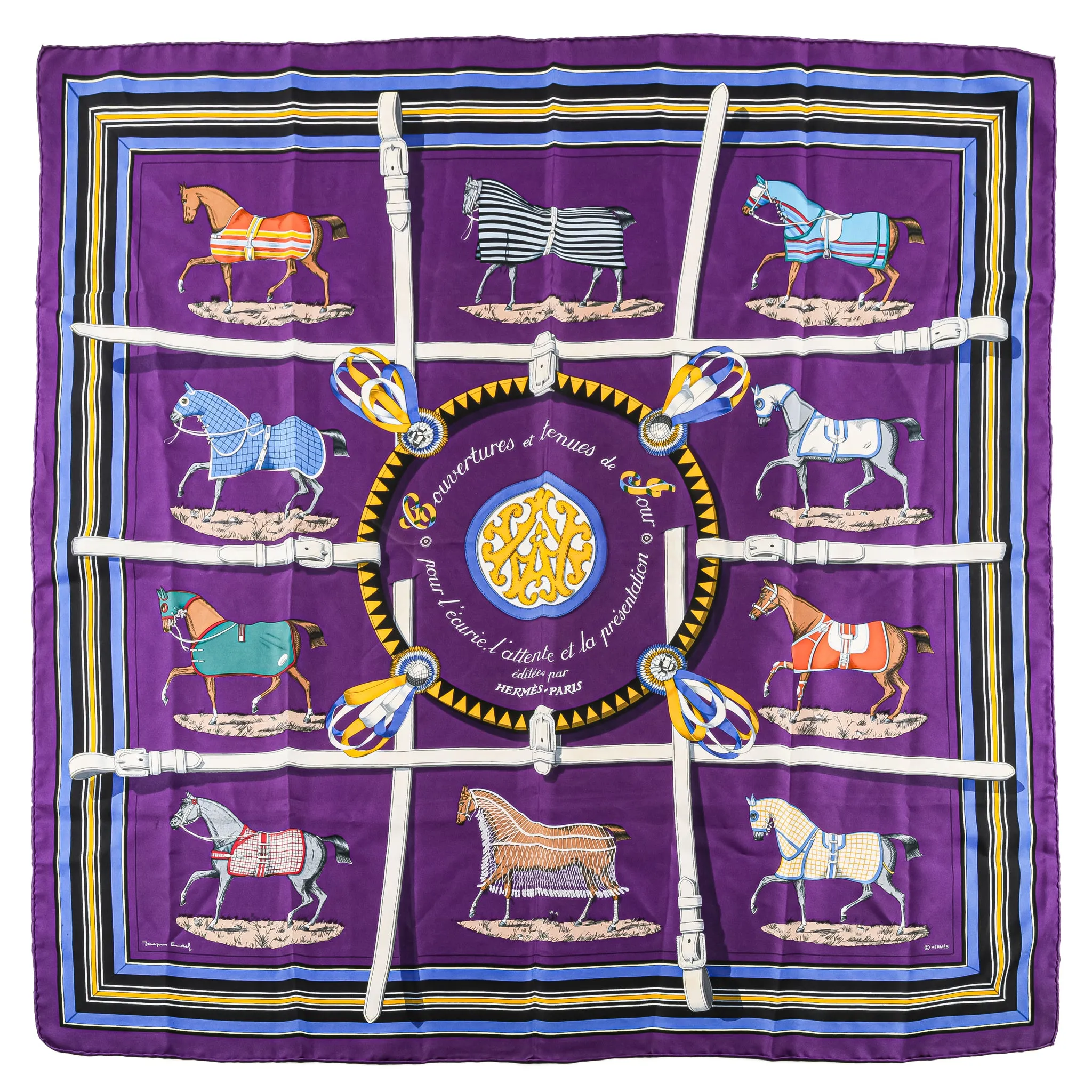 HERMES Silk Scarf 90 - Couvetures et tenues de Jour