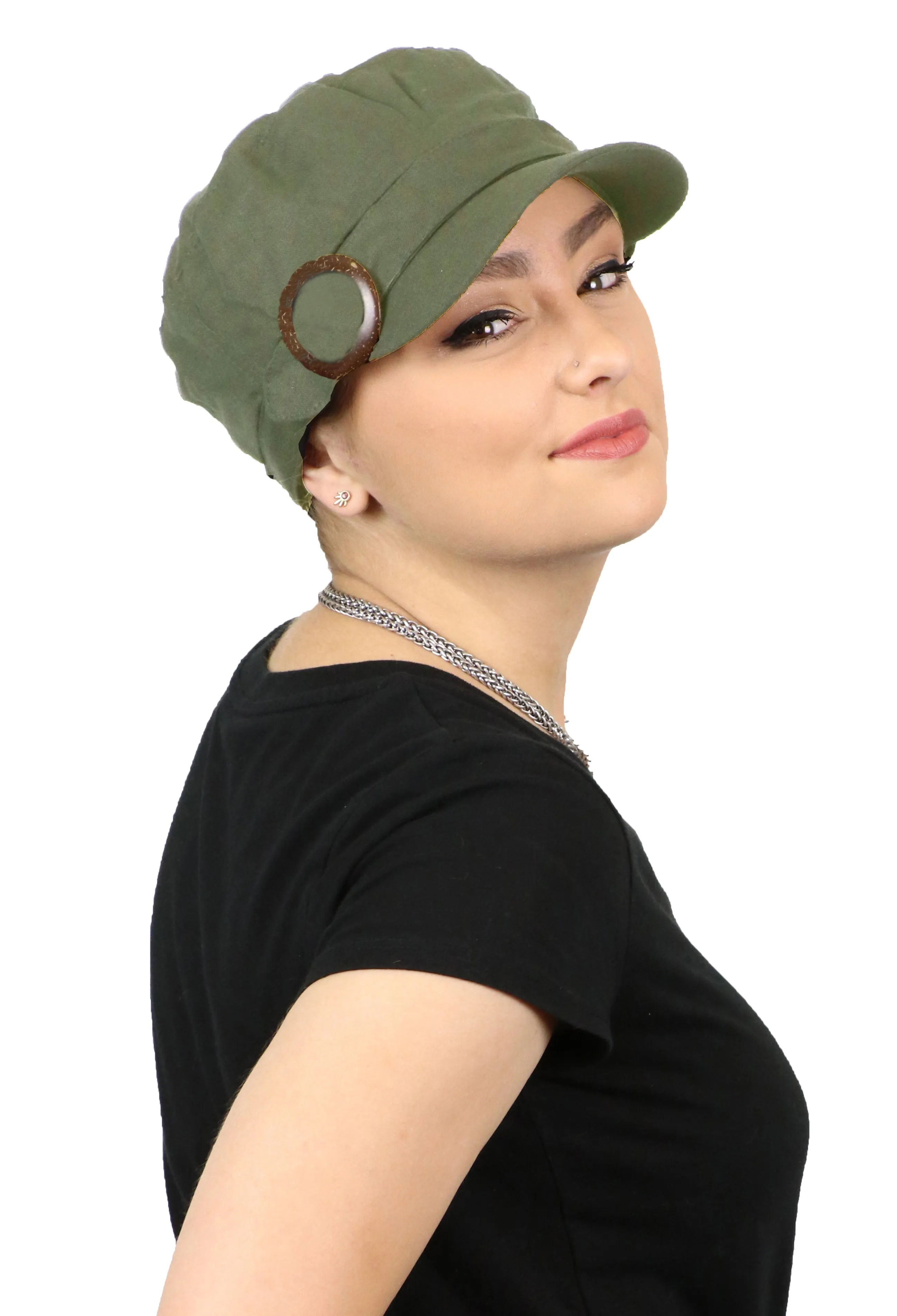 Linen Military Cadet Hat For Women Chemo Hat 50  UPF Sun Protection