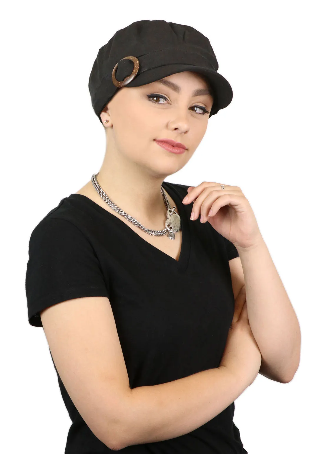 Linen Military Cadet Hat For Women Chemo Hat 50  UPF Sun Protection