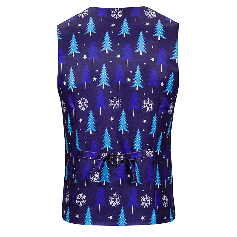 Men's Christmas 3D Christmas Tree Printed Vest Waistcoat