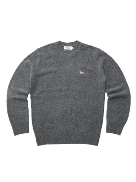 M_LAMBSWOOL R-NECK PULLOVER_GREY MELANGE