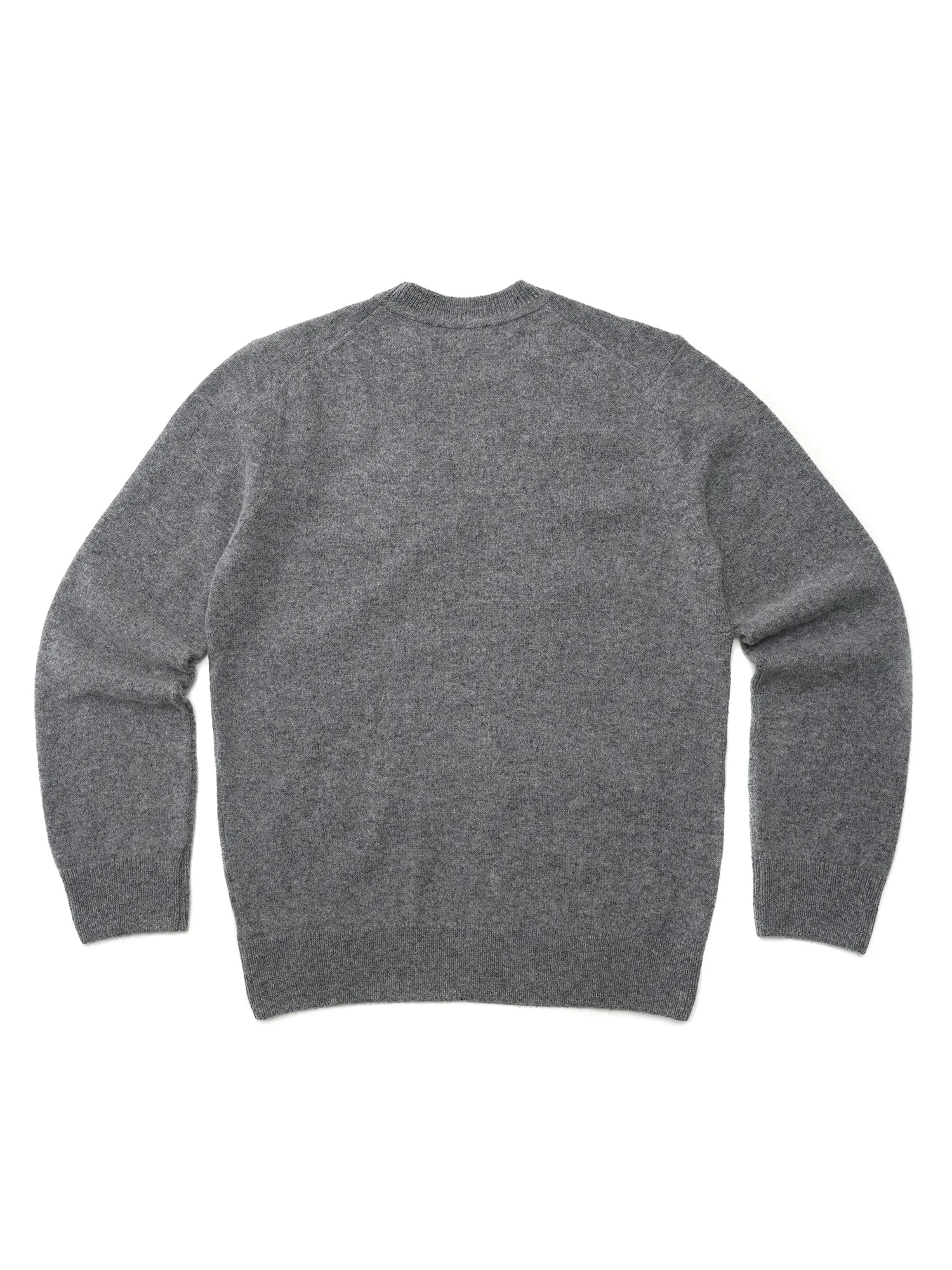 M_LAMBSWOOL R-NECK PULLOVER_GREY MELANGE