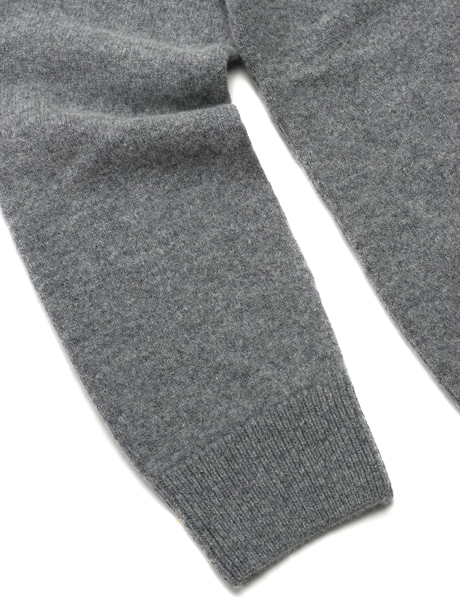 M_LAMBSWOOL R-NECK PULLOVER_GREY MELANGE