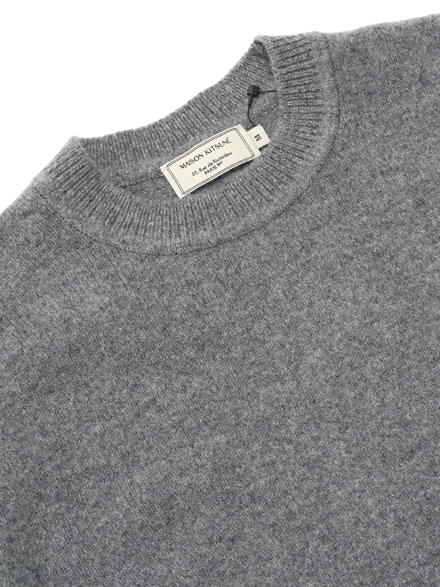 M_LAMBSWOOL R-NECK PULLOVER_GREY MELANGE