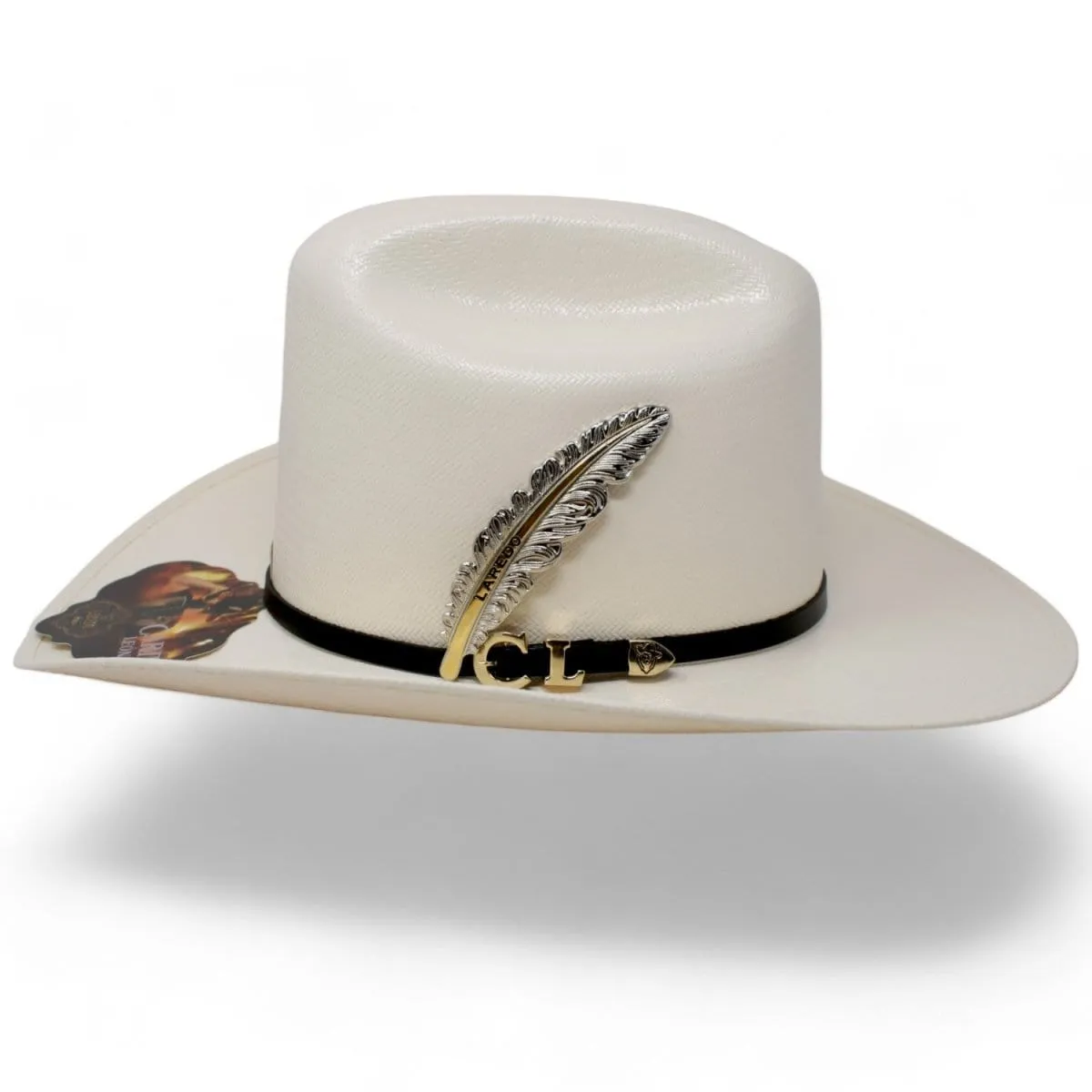 Official Carin Leon 50X Cowboy Straw Hat with Silver Feather