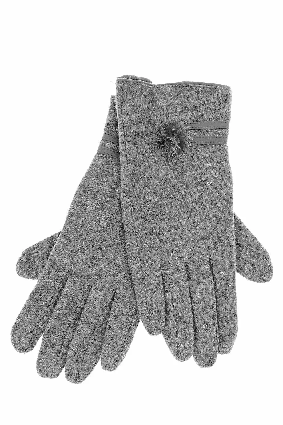 POPCORN Grey Wool Women Gloves