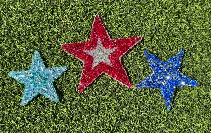 Rhinestone Star Iron On Patches