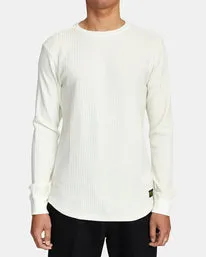 RVCA Day Shift Long Sleeve Thermal Long Sleeve Shirt - ANTIQUE WHITE