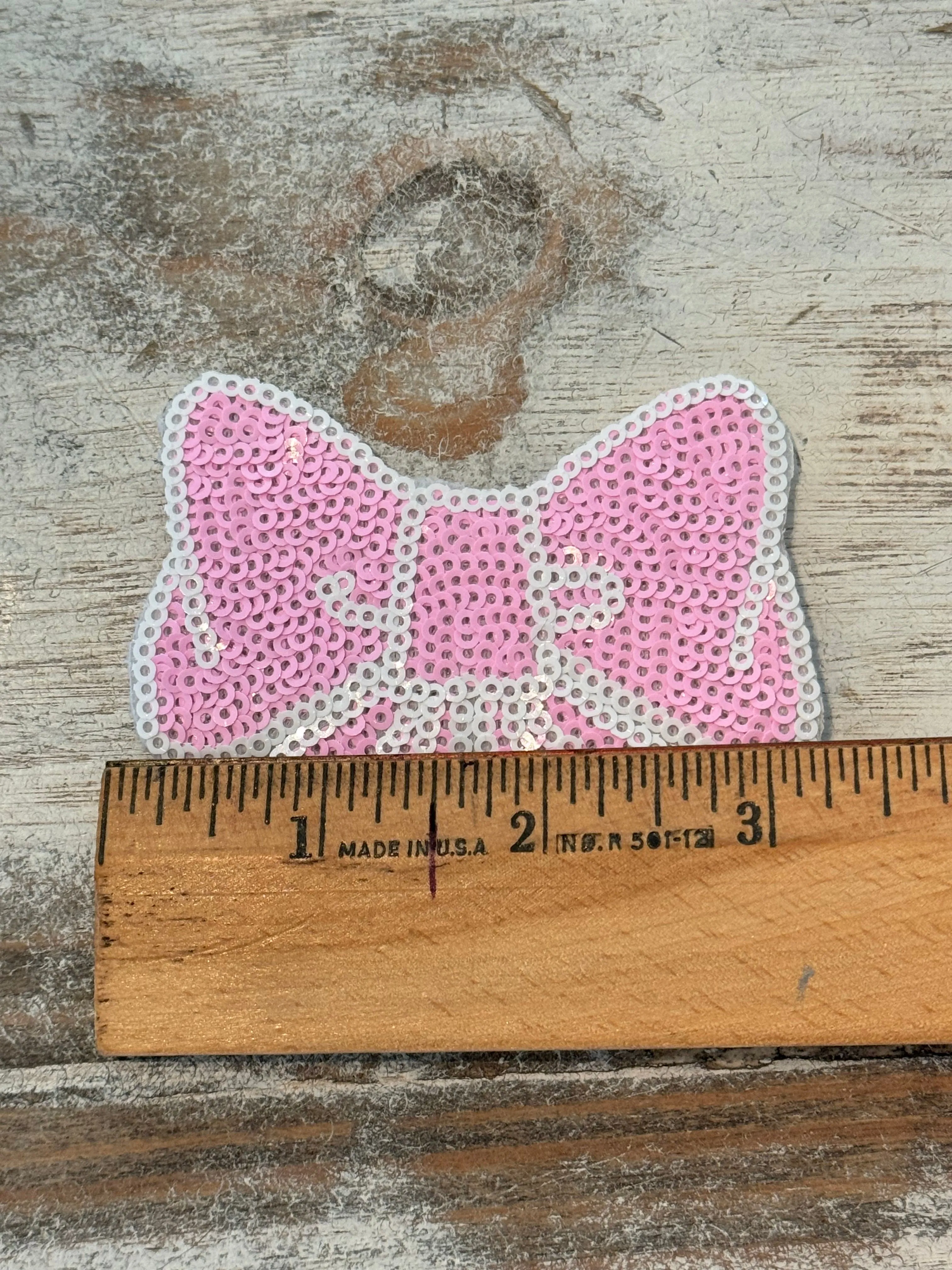 Sequin Bow Iron On Patches