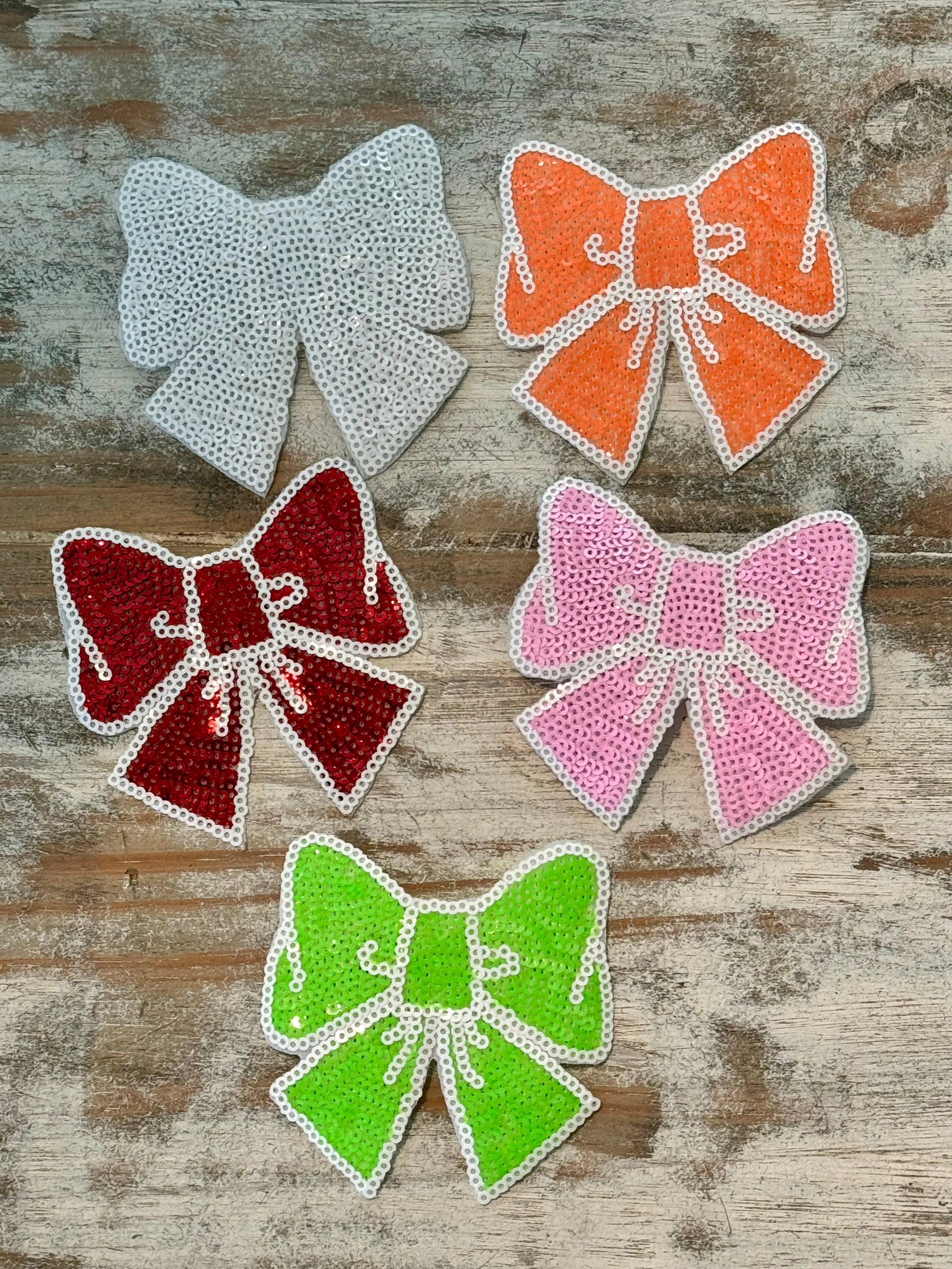 Sequin Bow Iron On Patches