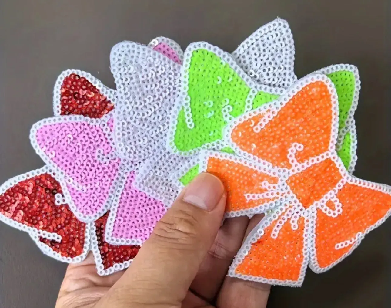 Sequin Bow Iron On Patches