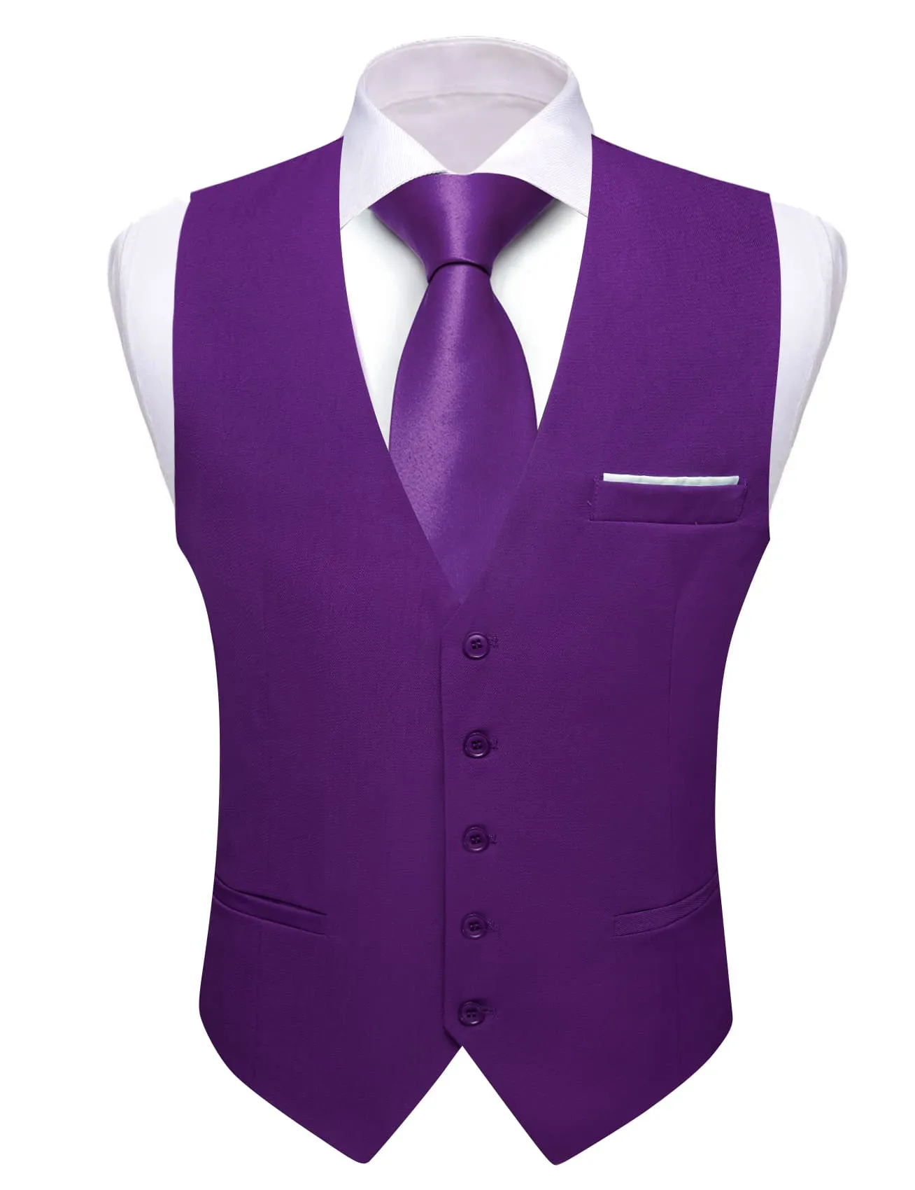 Ties2you Work Vest Palatinate Purple Solid Button Silk Mens Vest Outfits