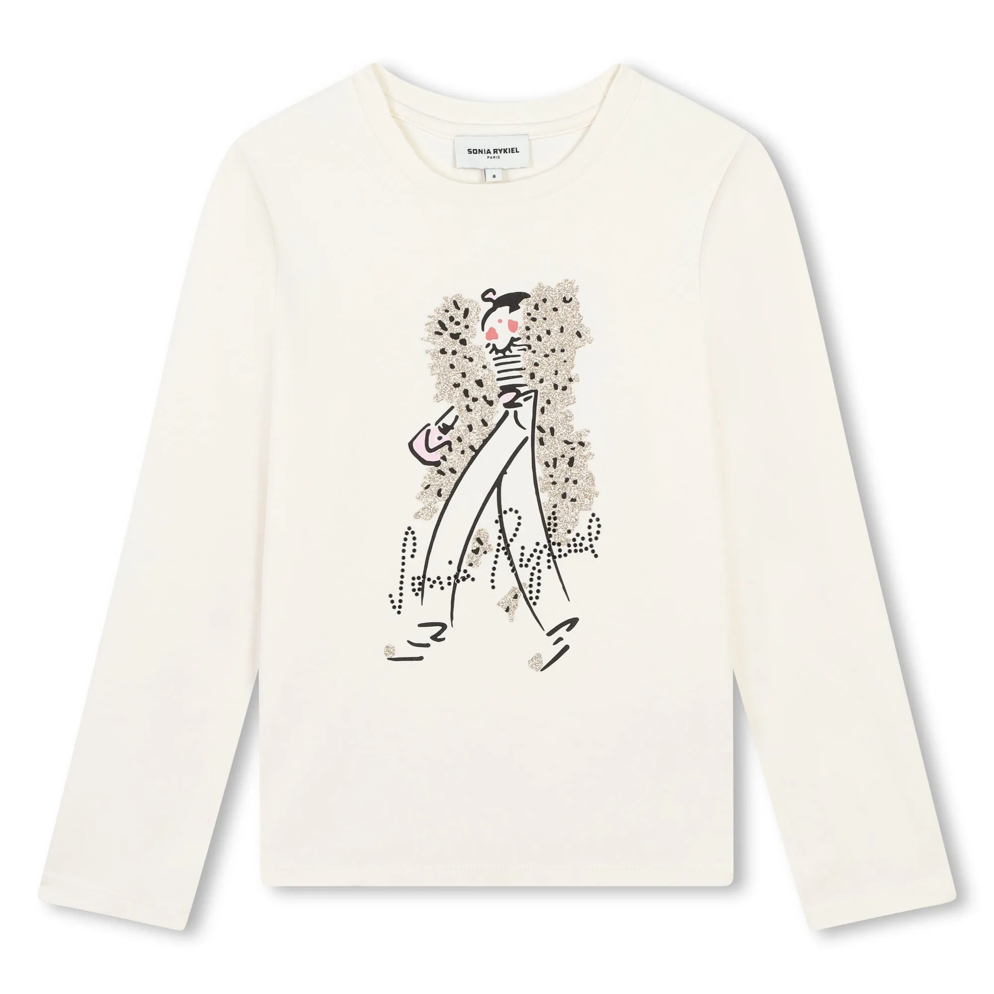 White Long Sleeves Girl Graphic Tee