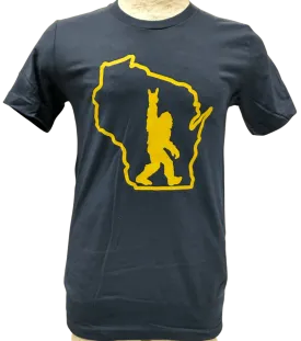 Wisconsin Sasquatch T-Shirt - Blue & Yellow